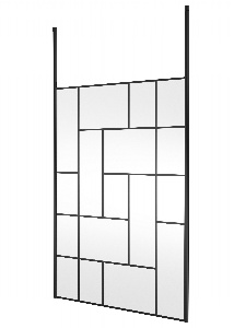 1400mm Abstract Frame Wetroom Screen with Ceiling Posts