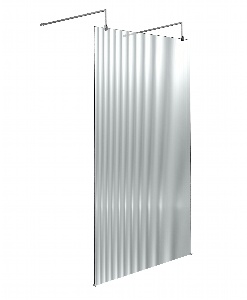 1000mm Fluted Wetroom Scren with Arms & Feet