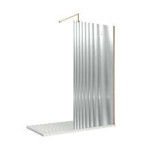 1000x1850 Fluted Wetroom Screen Inc' BAR