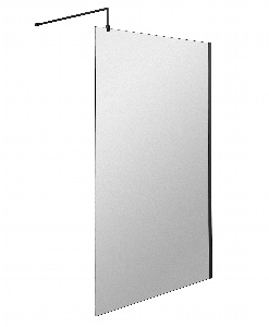 1200mm Wetroom Screen With Black Support Bar