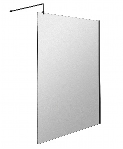 1400mm Wetroom Screen With Black Support Bar