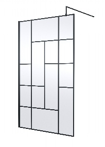 1200mm Abstract Frame Wetroom Screen