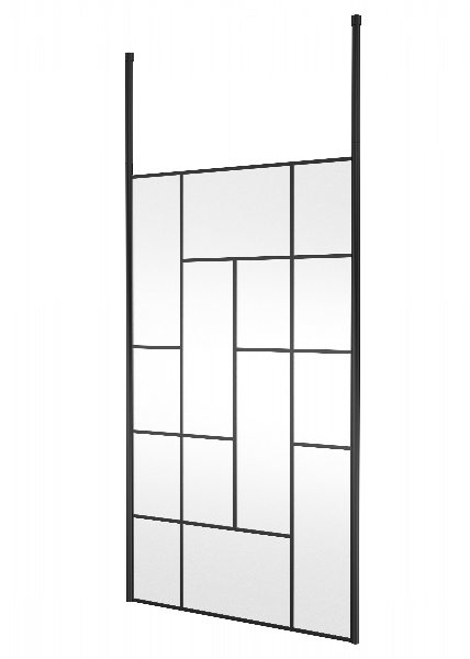 1200mm Abstract Frame Wetroom Screen with Ceiling Posts