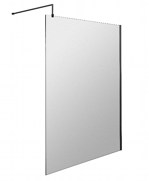 1400mm Wetroom Screen With Black Support Bar