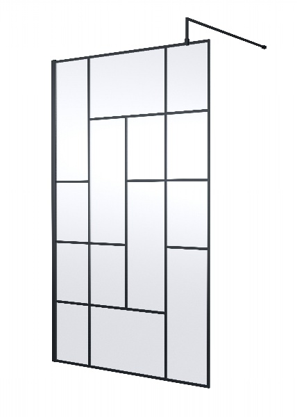 1200mm Abstract Frame Wetroom Screen