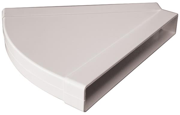 Manrose 204 x 60mm Rectangular Horizontal 45° Bend - White