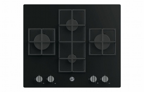 Hoover H300 HVG6DK3B 60cm Gas on Glass Hob - Black Glass