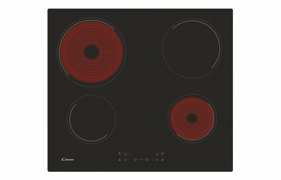 Candy CH64CCB 60cm Ceramic Hob - Black Glass