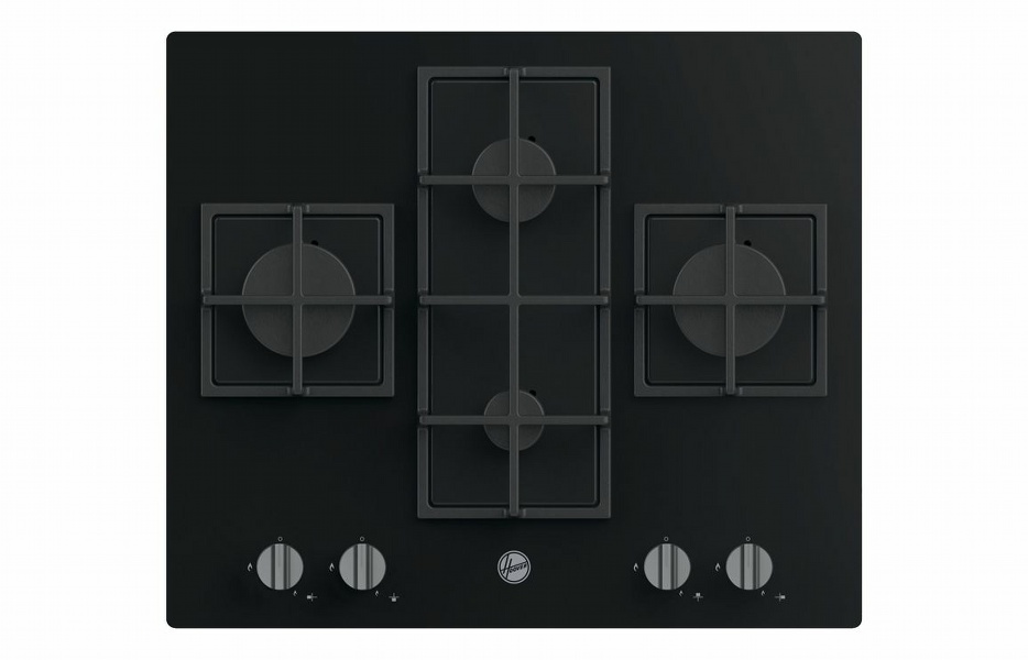 Hoover H300 HVG6DK3B 60cm Gas on Glass Hob - Black Glass