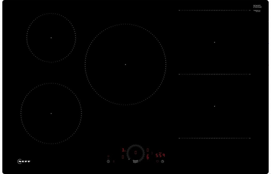 Neff N70 T58PHW1L0 80cm Induction Hob - Black Glass