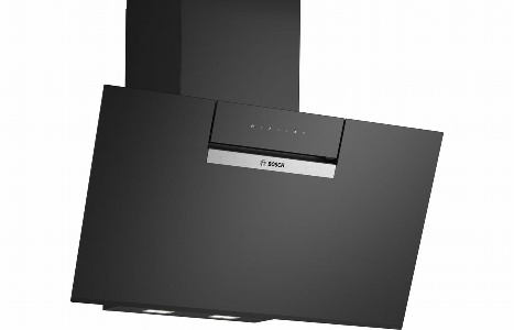 Bosch Series 4 DWK87FN60B 80cm Angled Chimney Hood - Black Glass