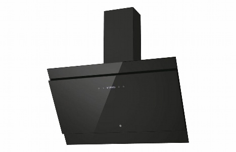 Hoover H500 HDG9DCK3BWIFI 90cm Sloped Chimney Hood - Black Glass