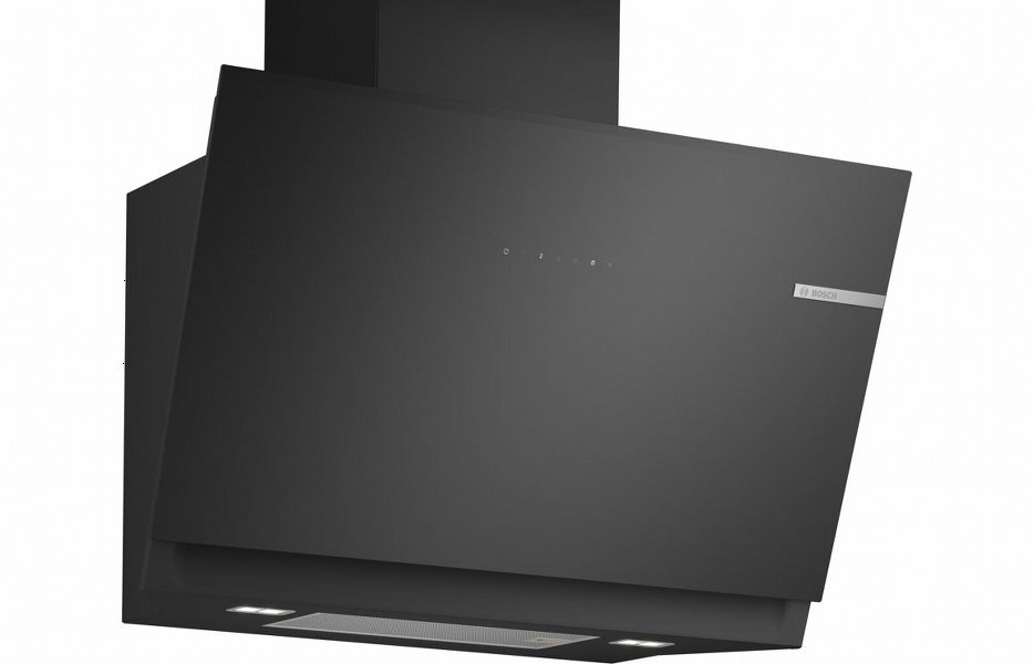 Bosch Series 6 DWK81AN60B 80cm Angled Chimney Hood - Black Glass