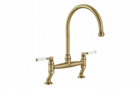 Abode Oxbury Bridge Mixer Tap - Antique Brass