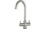 Prima Staten Swan Neck Dual Lever Mixer Tap - Brushed Steel