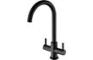 Prima Staten Swan Neck Dual Lever Mixer Tap - Black