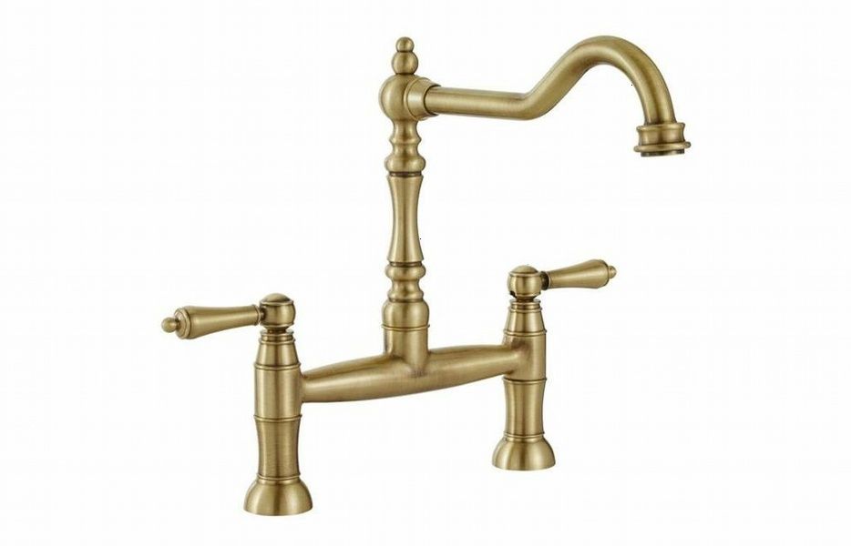 Abode Mayenne Bridge Mixer Tap - Antique Brass