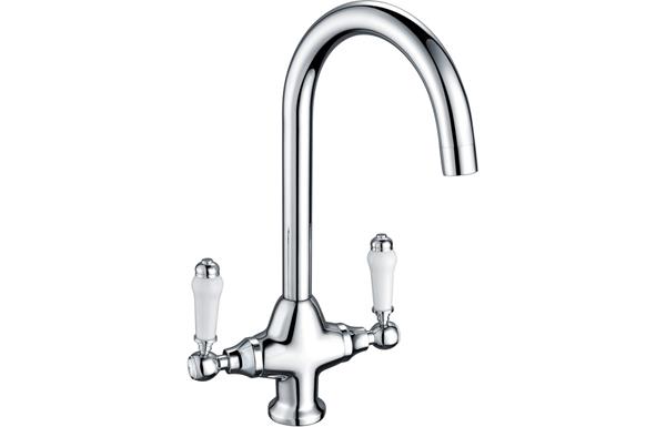 Prima Traditional Belfast Dual Lever Tap - Chrome