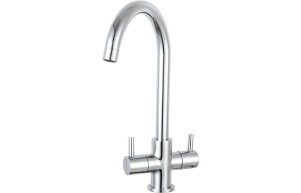 Prima Staten Swan Neck Dual Lever Mixer Tap - Chrome