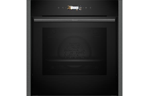 Neff N70 B54CR31G0B B/I Single Slide&Hide Electric Oven - Black w/Steel Trim