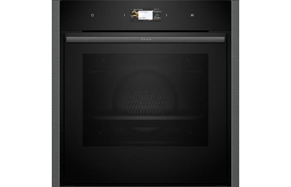 Neff N90 B64CS71G0B B/I Single Slide&Hide Pyrolytic Oven - Black w/Graphite Grey Trim