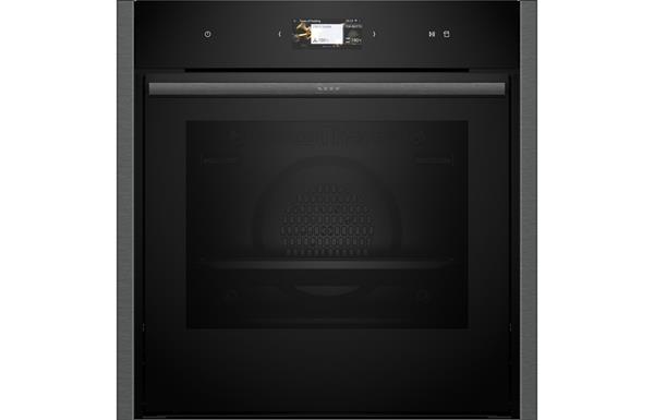 Neff N90 B64FS31G0B B/I Single Slide&Hide Electric Oven w/Steam - Black w/Graphite Grey Trim