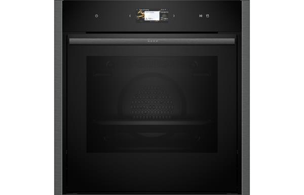 Neff N90 B64VS71G0B B/I Single Slide&Hide Pyrolytic Oven w/Added Steam - Black w/Graphite Grey Trim