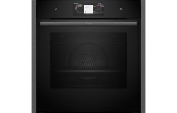 Neff N90 B64VT73G0B B/I Single Slide&Hide Pyrolytic Oven w/Added Steam - Black w/Graphite Grey Trim