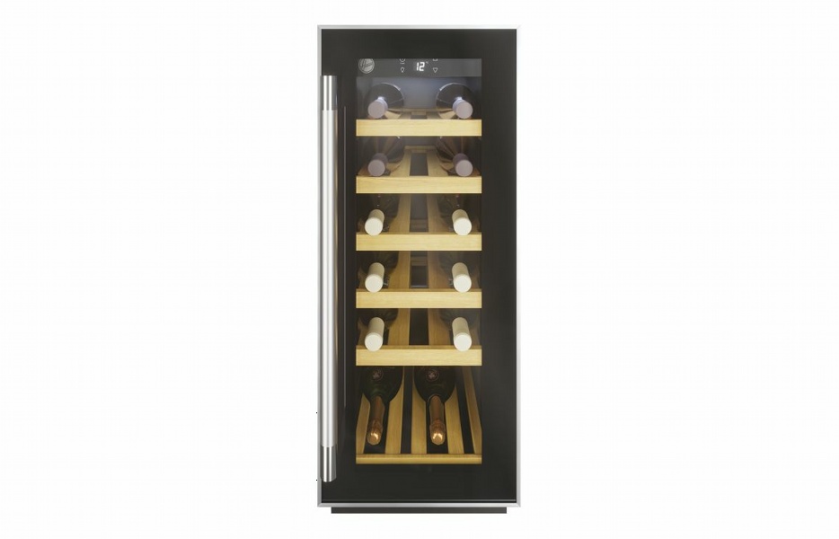 Hoover H500 HWCB 30 UK/N 30cm Wine Cooler - Black Glass & St/Steel