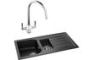 Abode Oriel 1.5B Inset Black Granite Sink & Astral Tap Pack