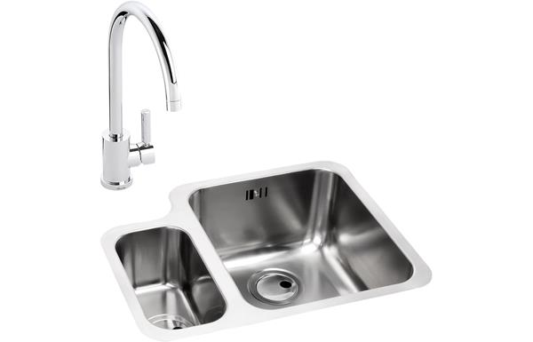 Abode Matrix 1.5B RHMB Undermount St/Steel Sink & Atlas Tap Pack