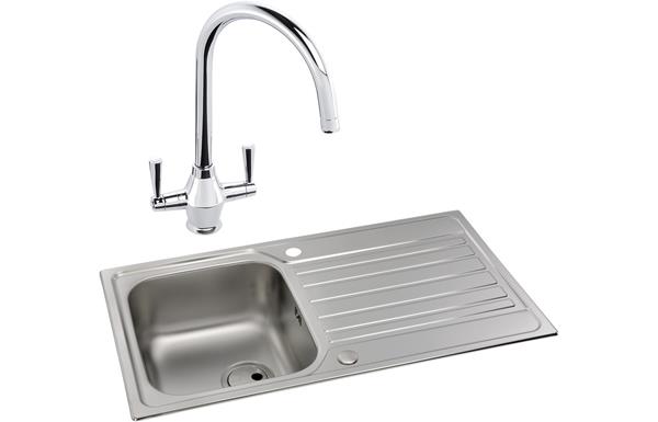 Abode Connekt 1B Inset St/Steel Sink & Astral Tap Pack