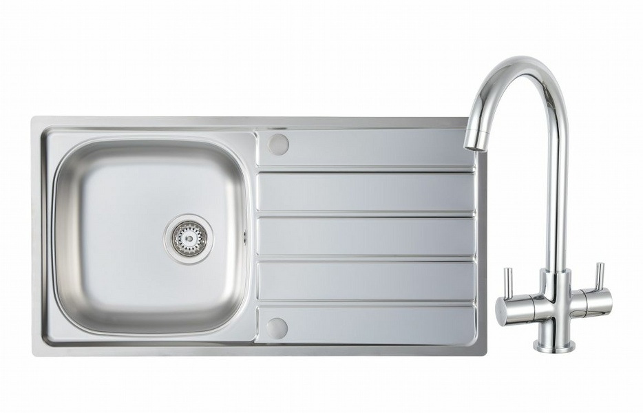 Prima 1B Inset Sink & Staten Tap Pack - St/Steel & Chrome