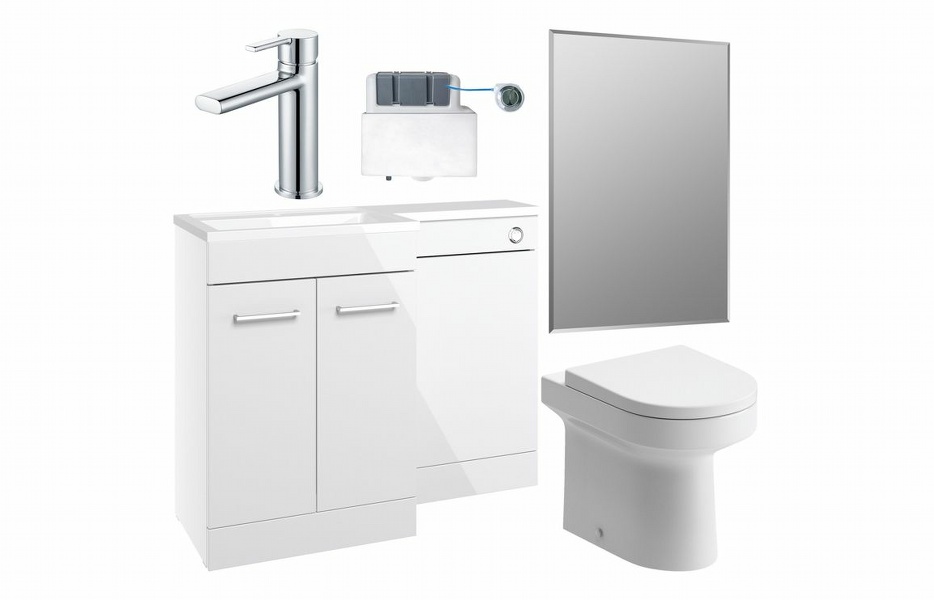 Benito 1100mm Furniture & BTW WC Pack - White Gloss (LH)