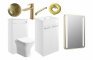 Sabanto 510mm F/S Furniture Pack - White Gloss w/Brushed Brass Finishes