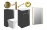 Sabanto 510mm F/S Furniture Pack - Anthracite Gloss w/Brushed Brass Finishes