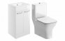 Sabanto 510mm Floor Standing Unit & Close Coupled WC Pack - White Gloss