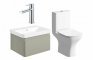 Sky 600mm Basin Unit & Close Coupled WC Pack - Matt Latte w/Chrome Finishes