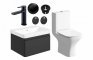 Sky 600mm Basin Unit & Close Coupled WC Pack - Matt Black w/Black Finishes