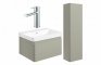 Sky 600mm Basin Unit & Tall Unit Pack - Matt Latte w/Chrome Finishes