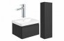 Sky 600mm Basin Unit & Tall Unit Pack - Matt Black w/Chrome Finishes