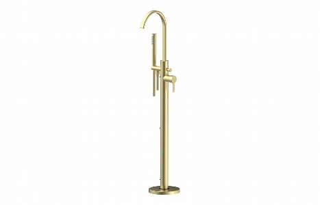Evolution Floor Standing Bath/Shower Mixer - Brushed Brass