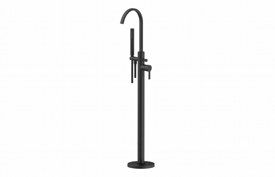 Evolution Floor Standing Bath/Shower Mixer - Matt Black