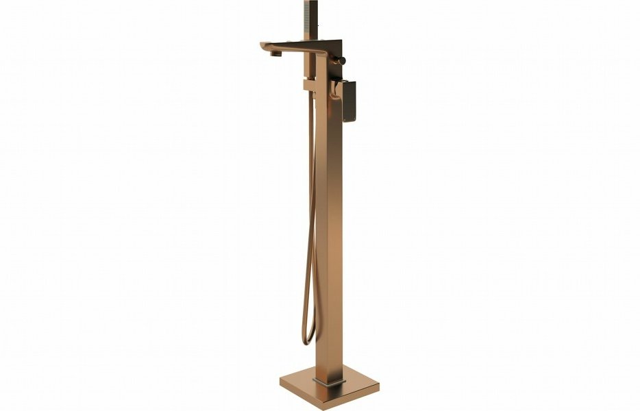 Berrinios Floor Standing Bath/Shower Mixer - Brushed Bronze