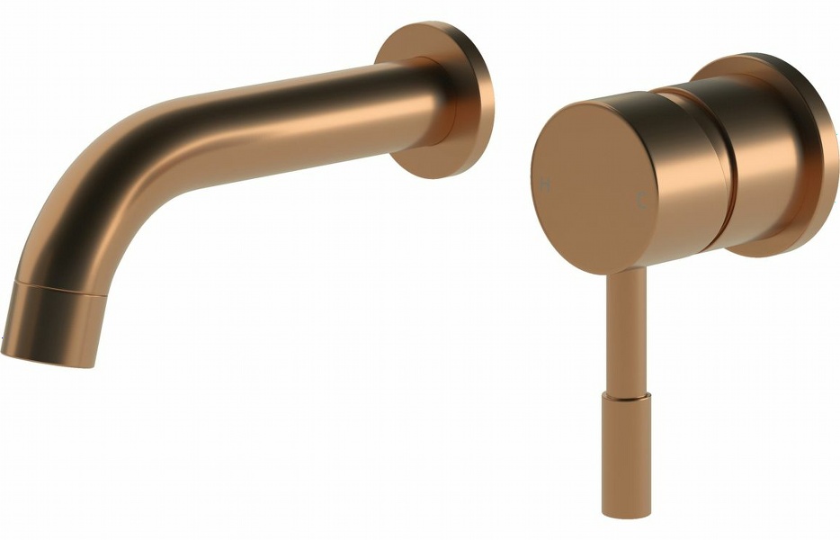 Pontias Wall Mounted Basin Mixer - Brushed Bronze