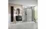 Flecx 800mm Fluted Wetroom Panel & Support Arm - Black