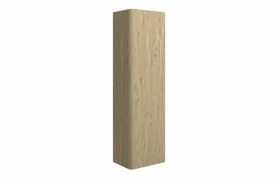 Flute 350mm Wall Hung 1 Door Tall Unit - Textured Oak