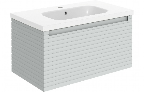 Sight 815mm Wall Hung 1 Drawer Basin Unit & Basin - Matt Mineral Grey