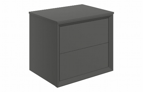 Plush 600mm Wall Hung 2 Drawer Basin Unit & Top - Matt Clay