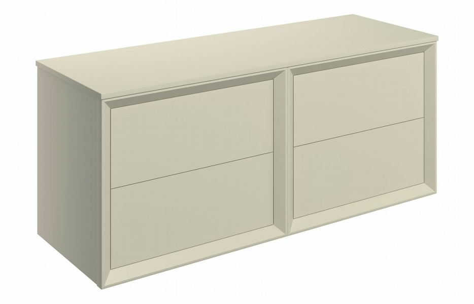 Plush 1200mm Wall Hung 4 Drawer Basin Unit Run & Top - Matt Cotton